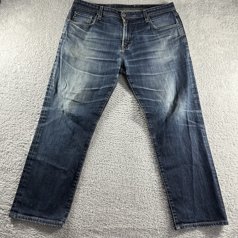 AG Adriano Goldschmied Everett Jeans Mens 38x34‎ (Fits 38x28) Faded Whiskering